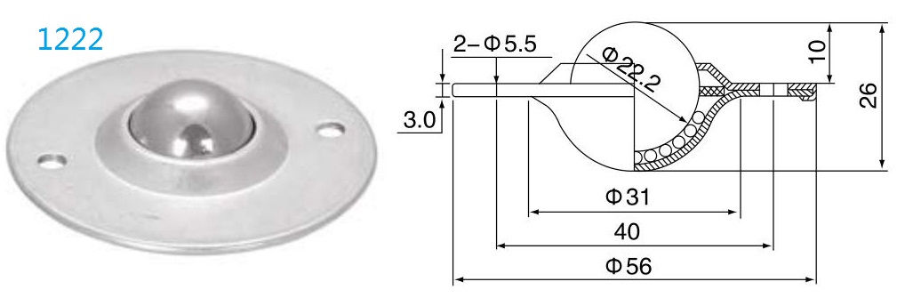 Yuvarlak flanş sabitleme bilyalı transfer &uuml;nitesi