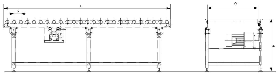 Tek zincir dişli rulo konvey&ouml;r