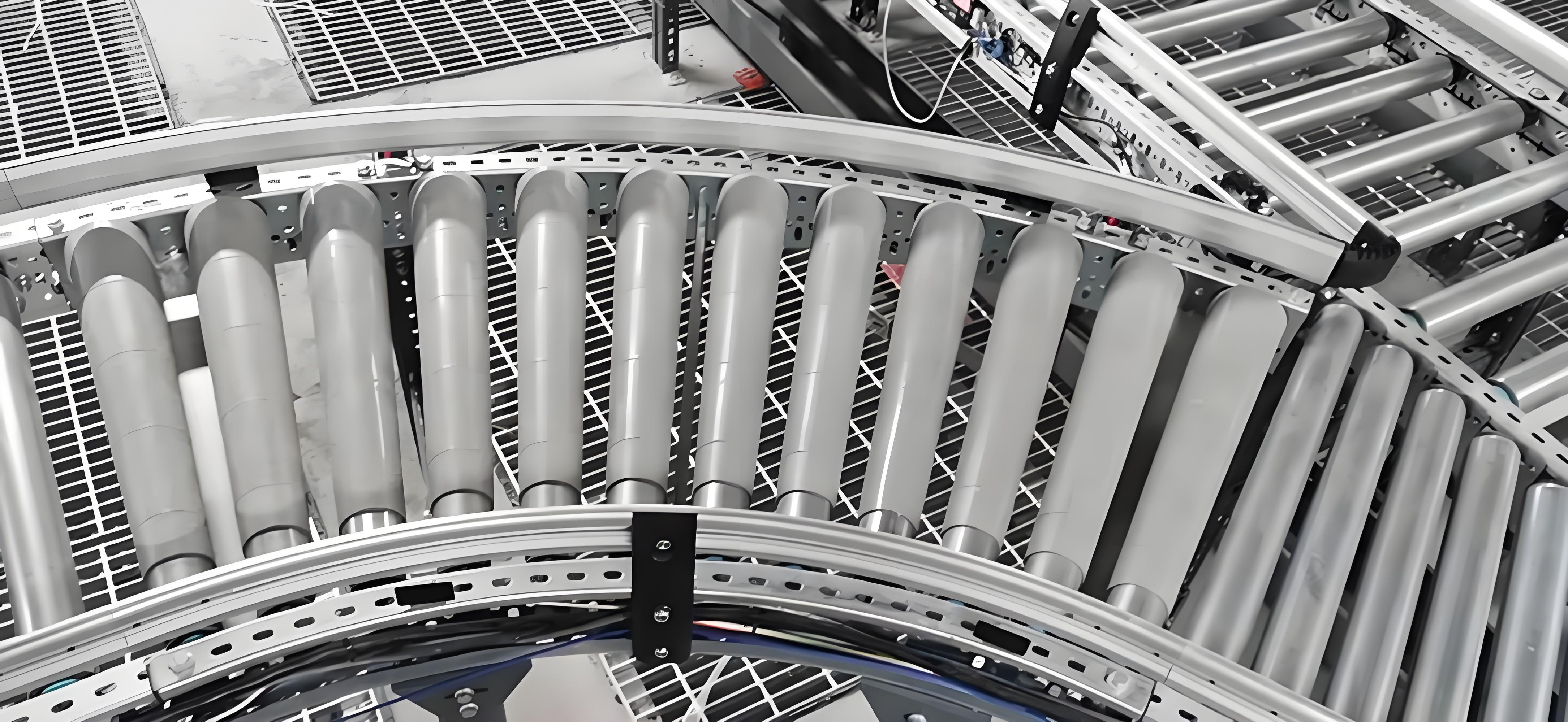 kavisli makaralı konvey&ouml;r