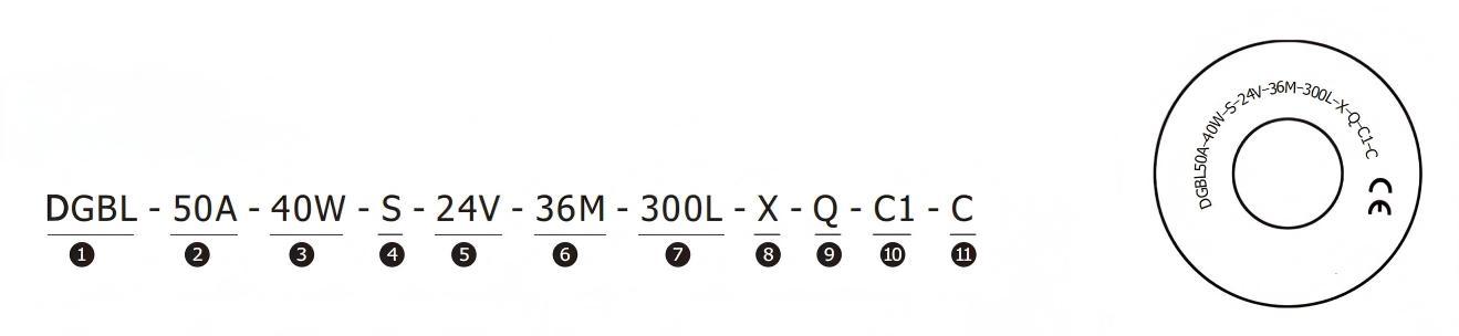 DGBL50A Motor Tabanlı Rulo Modeli No. &Ouml;rnek
