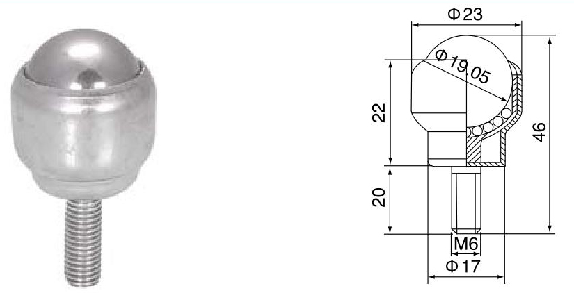 cıvata sabitlemeli bilyalı transfer &uuml;nitesi