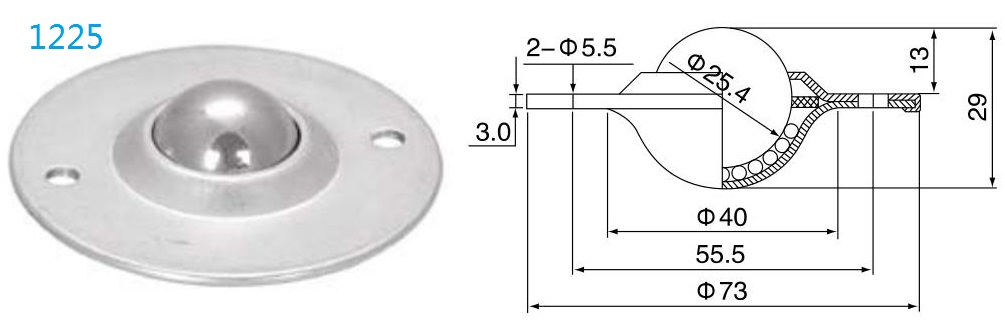 Yuvarlak flanş sabitleme bilyalı transfer &uuml;nitesi
