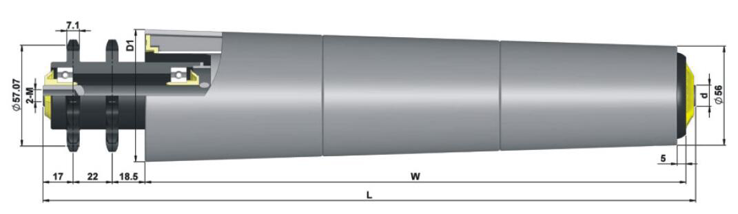 TP624 Polimer Dişli Konik Kollu Makara