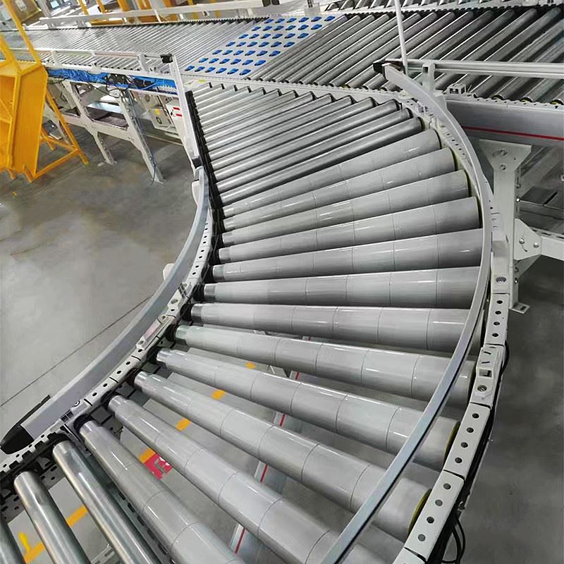 Kavisli silindir konvey&ouml;r i&ccedil;in konik makaralı