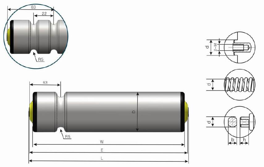 DR230 Galvanizli &Ccedil;elik Tek Yivli O-kayışlı Konvey&ouml;r Rulosu